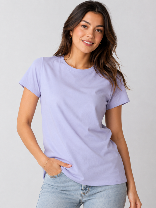 Fabricos Levander Solid Cotton Women's T-shirt